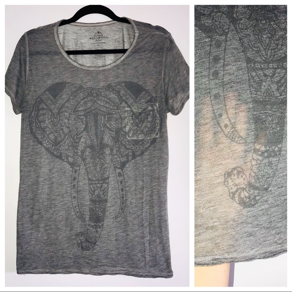 Wellworn LA - henna elephant sheer t-shirt